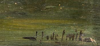 OKÄND KONSTNÄR, olja på pannå, sign, 1800/1900-tal.