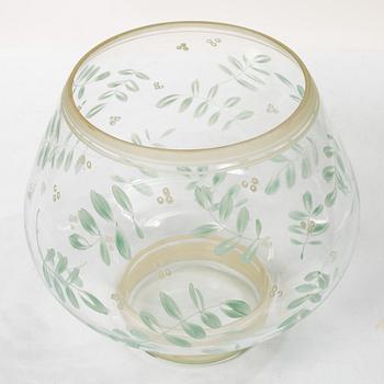 Vase, painted glass, Köklax Glasbruk, Finland 1940s.
