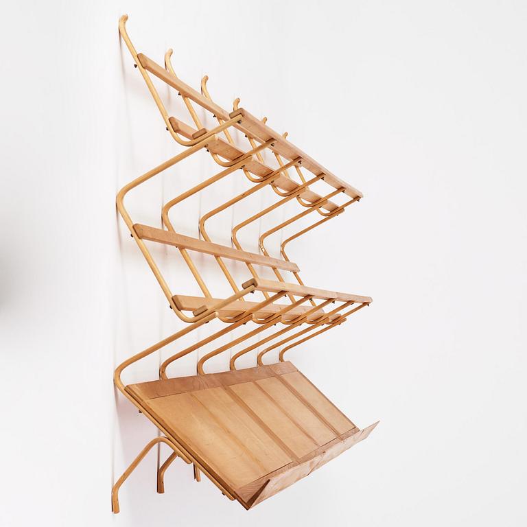 Bruno Mathsson, a birch and ash shelf, Firma Karl Mathsson, Värnamo, 1950s.