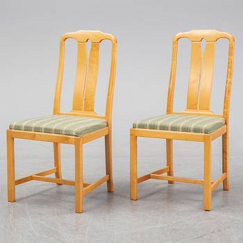 Carl Malmsten, a set of six 'Ambassadör' chairs and a 'Herrgården' dining table, second half of the 20th Century.