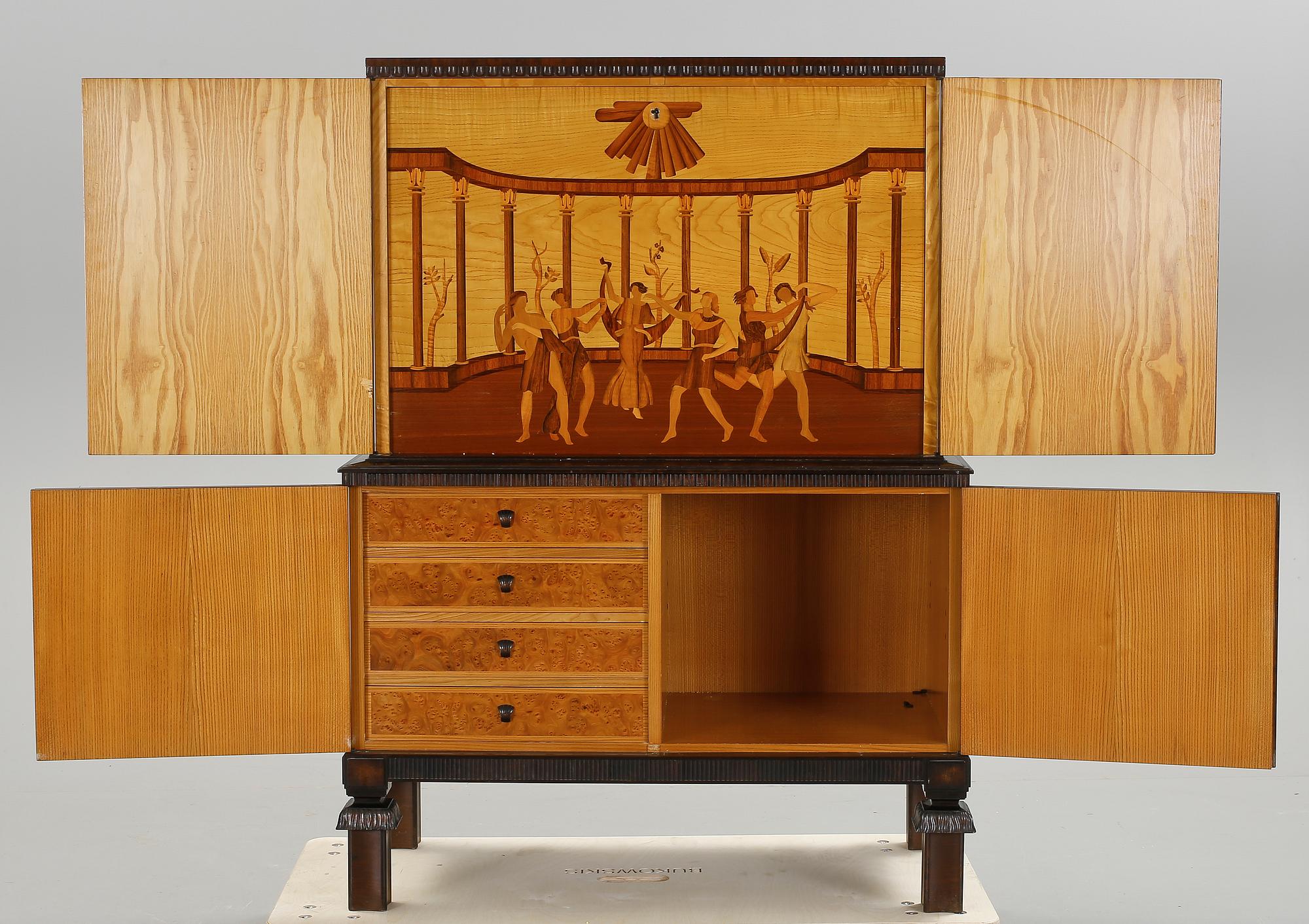 SKÅP, möjligen Mjölby Intarsia, Art Deco, 1936.