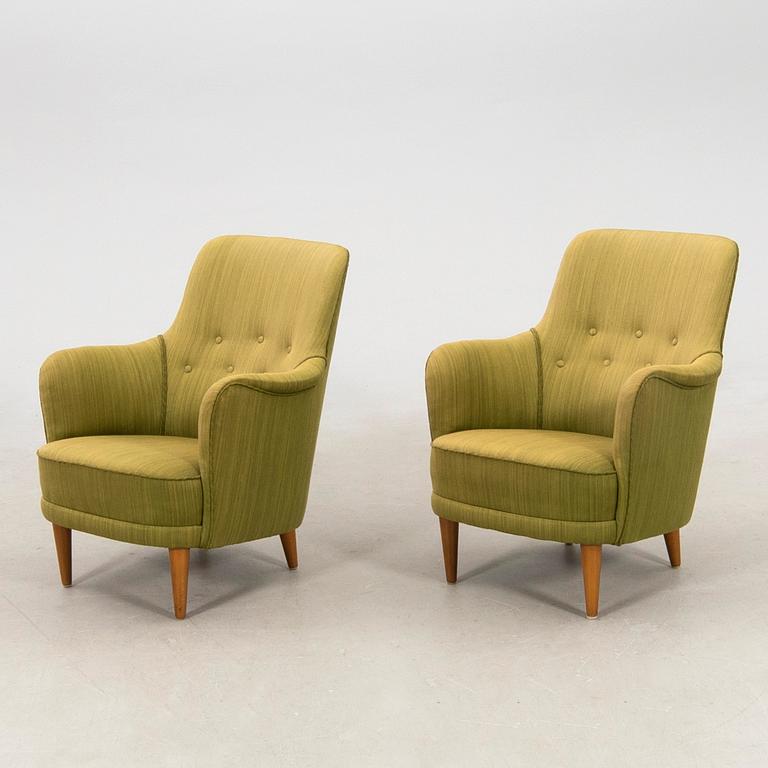 Carl Malmsten, a pair of "Samsas" armchairs, second half of the 20th century.