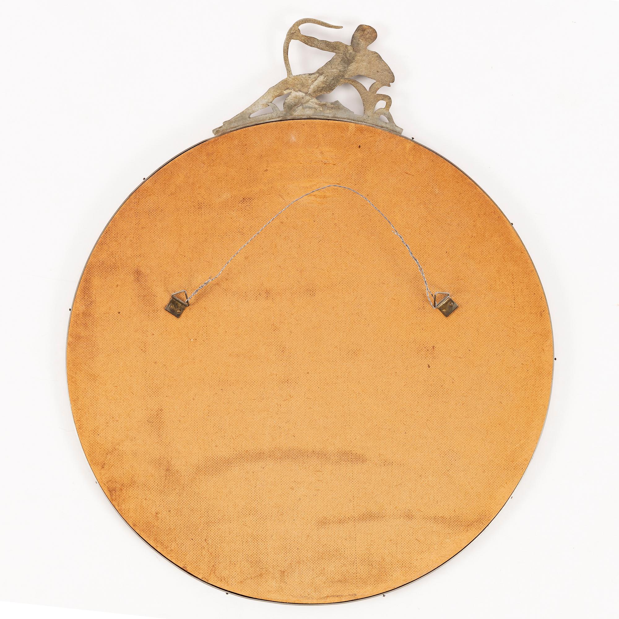 A Swedish grace mirror, pewter, 1920-30's.