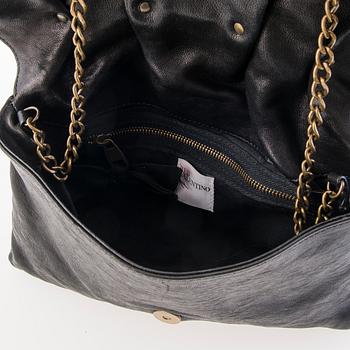 Red Valentino Black Leather Evening Bag.