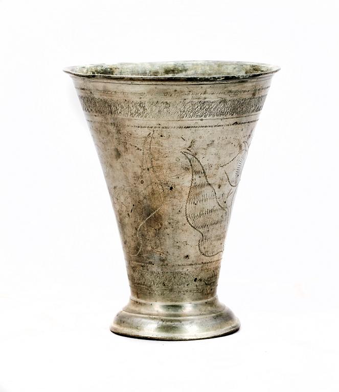 BÄGARE, tenn, Nicolaus Justelius, Eksjö 1799.