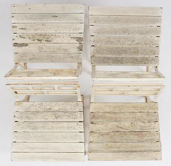 Carl Hörvik, a garden furniture set, a table and four chairs, possibly produced by Thulins vagnfabrik, Skillingaryd, Sweden.