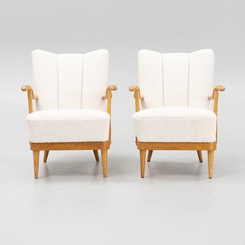 A pair of Swedish Modern armchairs, 1940's/50's.