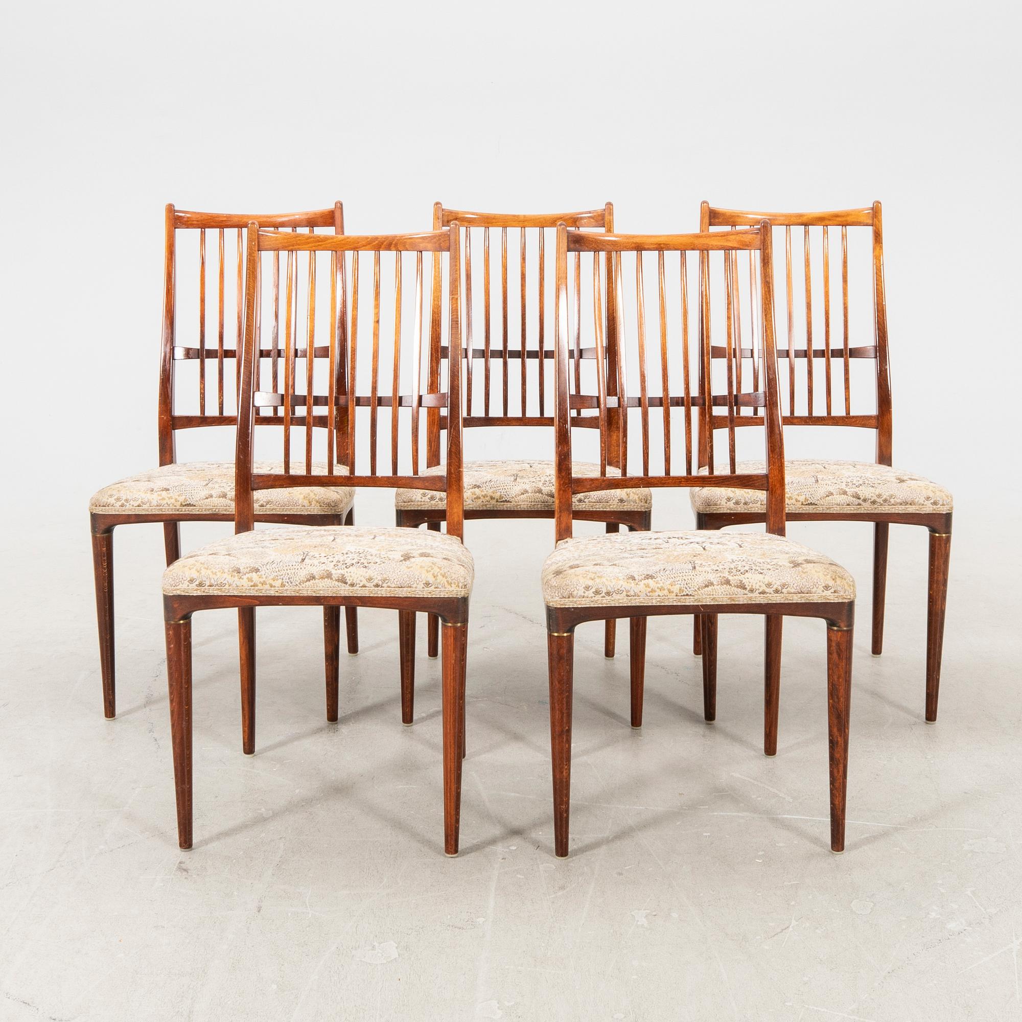 Svante Skogh, stolar 5 st "Cortina" Seffle Möbelfabrik 1950/60-tal.