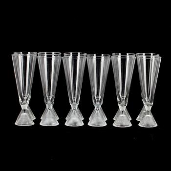 CHAMPAGNEGLAS, 12 kpl, "Briljant", Tapio Wirkkala, Iittala.