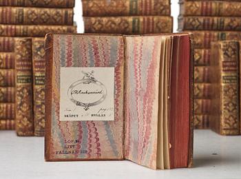 Royal bookbindings, 50 volumes, Duchess (Queen) Hedvig Elisabet Charlotta (1759-1818).