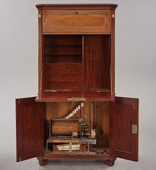 A late-Gustavian secretaire with an organ-mechanism, Stockholm, late 18th century.