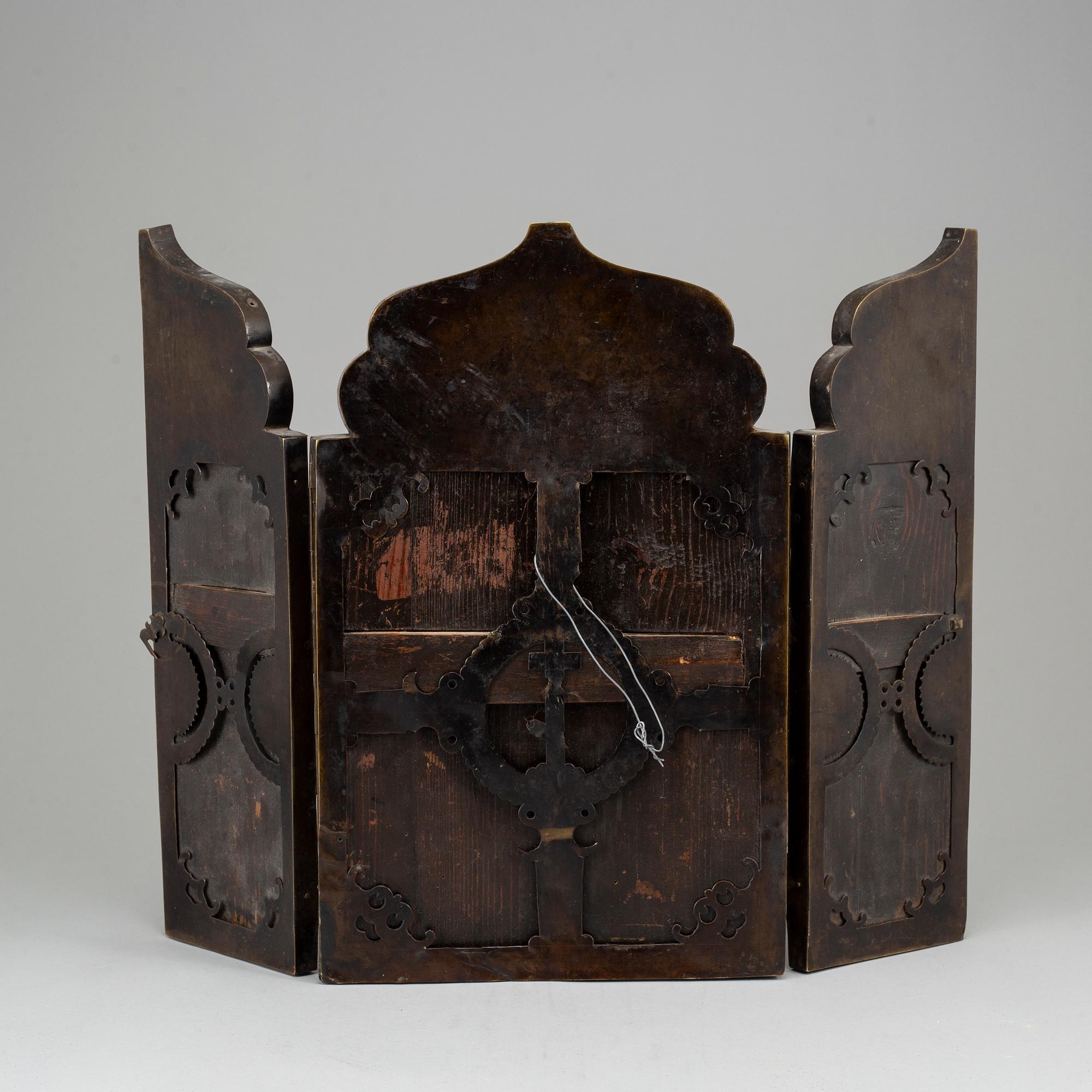 ICON, Russia, 19th Century, 3 parts, tempera on panel.