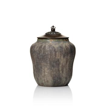 200. Patrick Nordström, a stoneware vase with bronze cover, Royal Copenhagen, 1918.