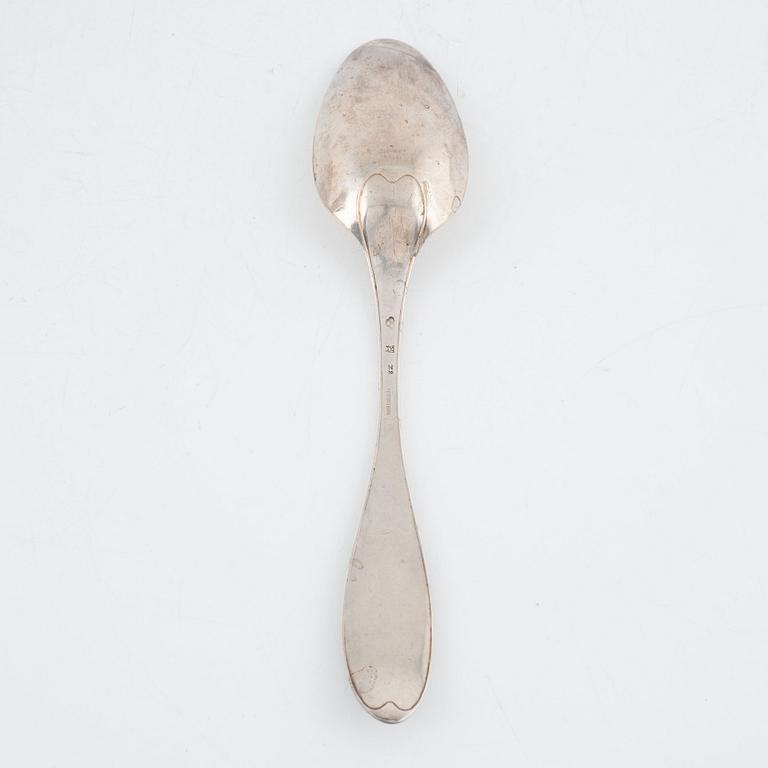 A Swedish Silver Serving Spoon, mark of Gustaf Georg Rehnberg, Norrköping 1806.