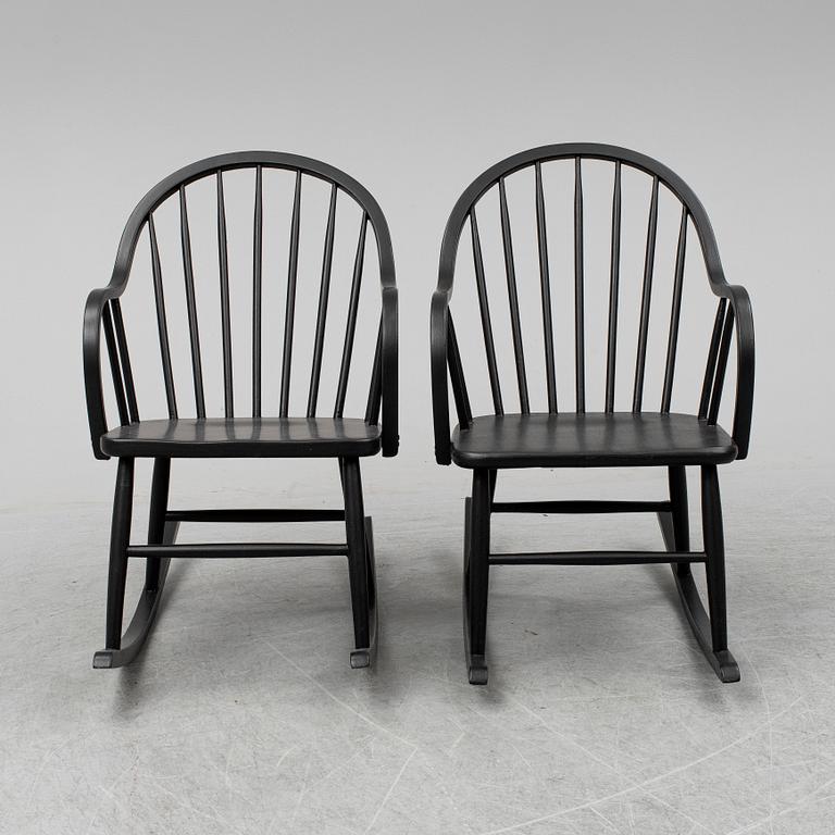 A PAIR OF ROCKING CHAIRS EDSBYVERKEN, second half of the 20th century.