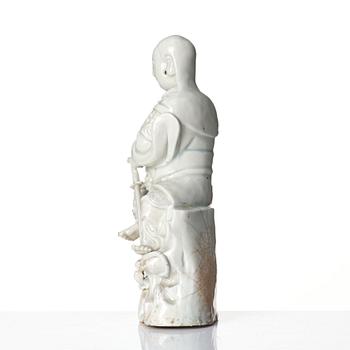 A Chinese blanc de chine/dehua figure of a Zhenwu, late Ming dynasty (17th century).