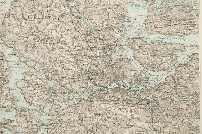 GENERALSTABEN. 2 vol, Generalstabens Karta öfver Sverige. Södra delen 1-2, Karta 1-120. Utan tryckår, sent 1800-tal.
