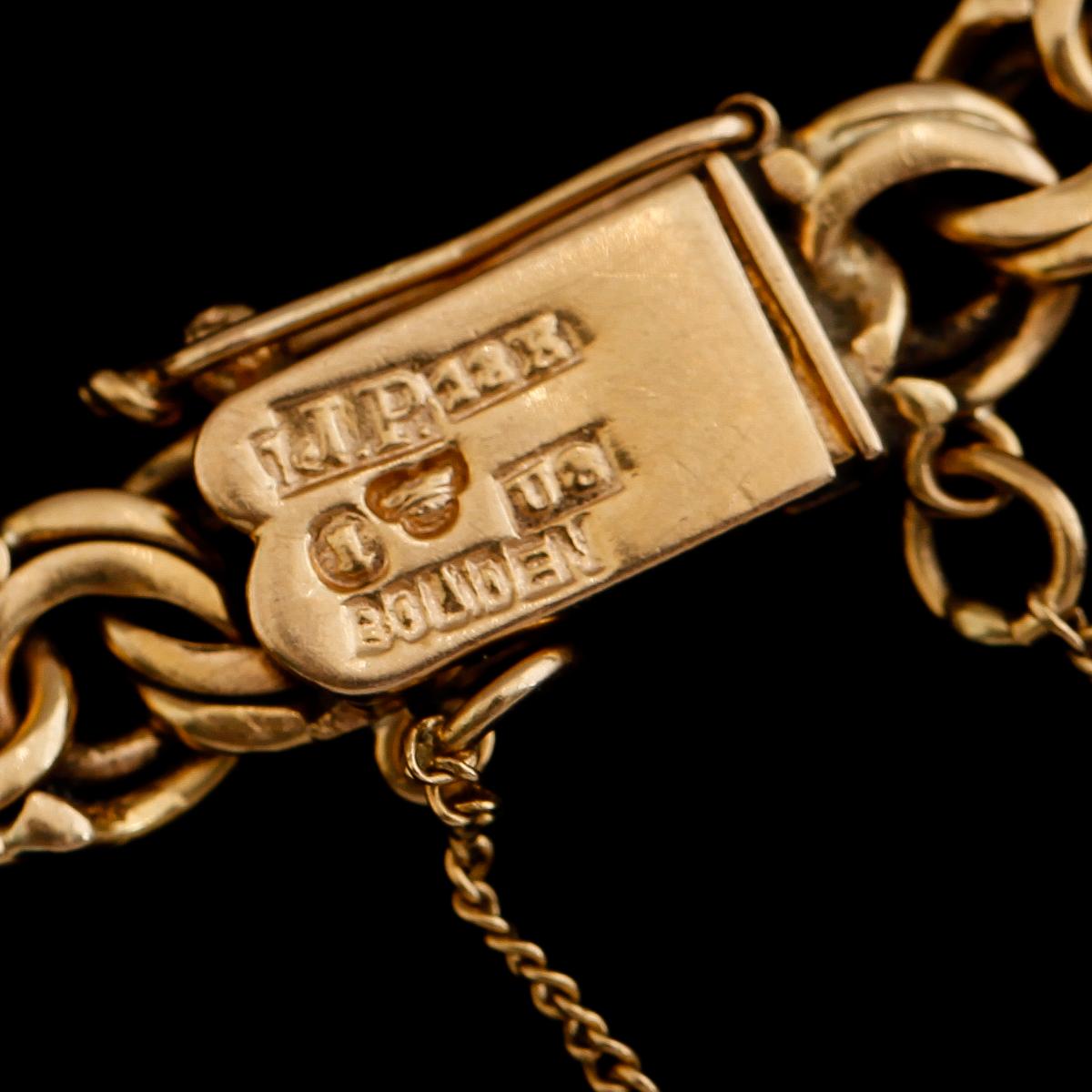 ARMBAND, 18 k guld, Bolidenguld, JP Stockholm 1948. Vikt 12,6 g.