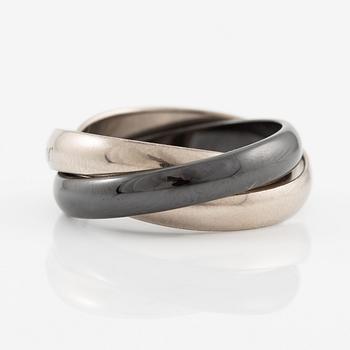 Cartier ring "Trinity" 18K white gold and ceramic.