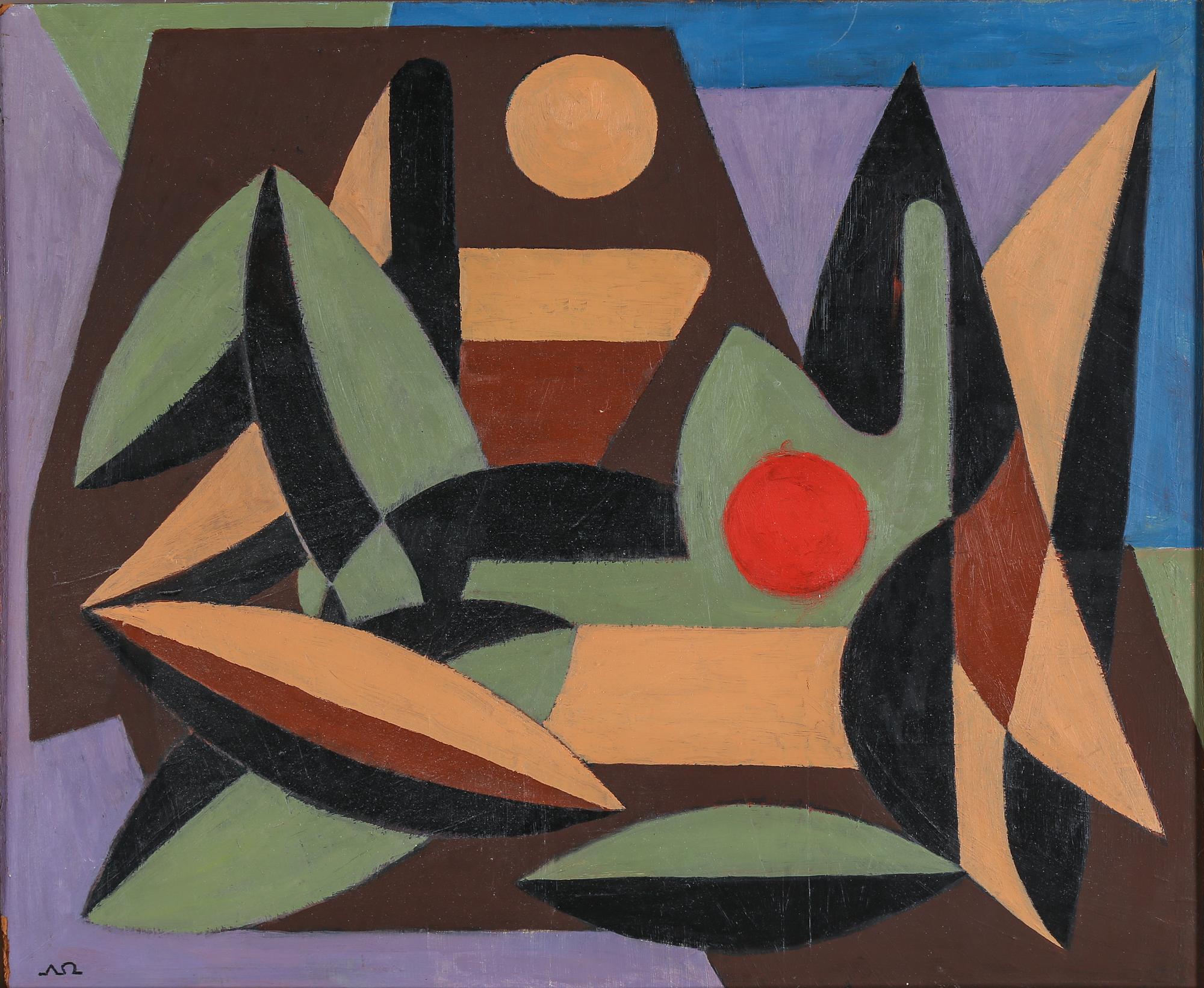 ARNE ÖDBERG, oil on panel, signed with monogram. 1954.