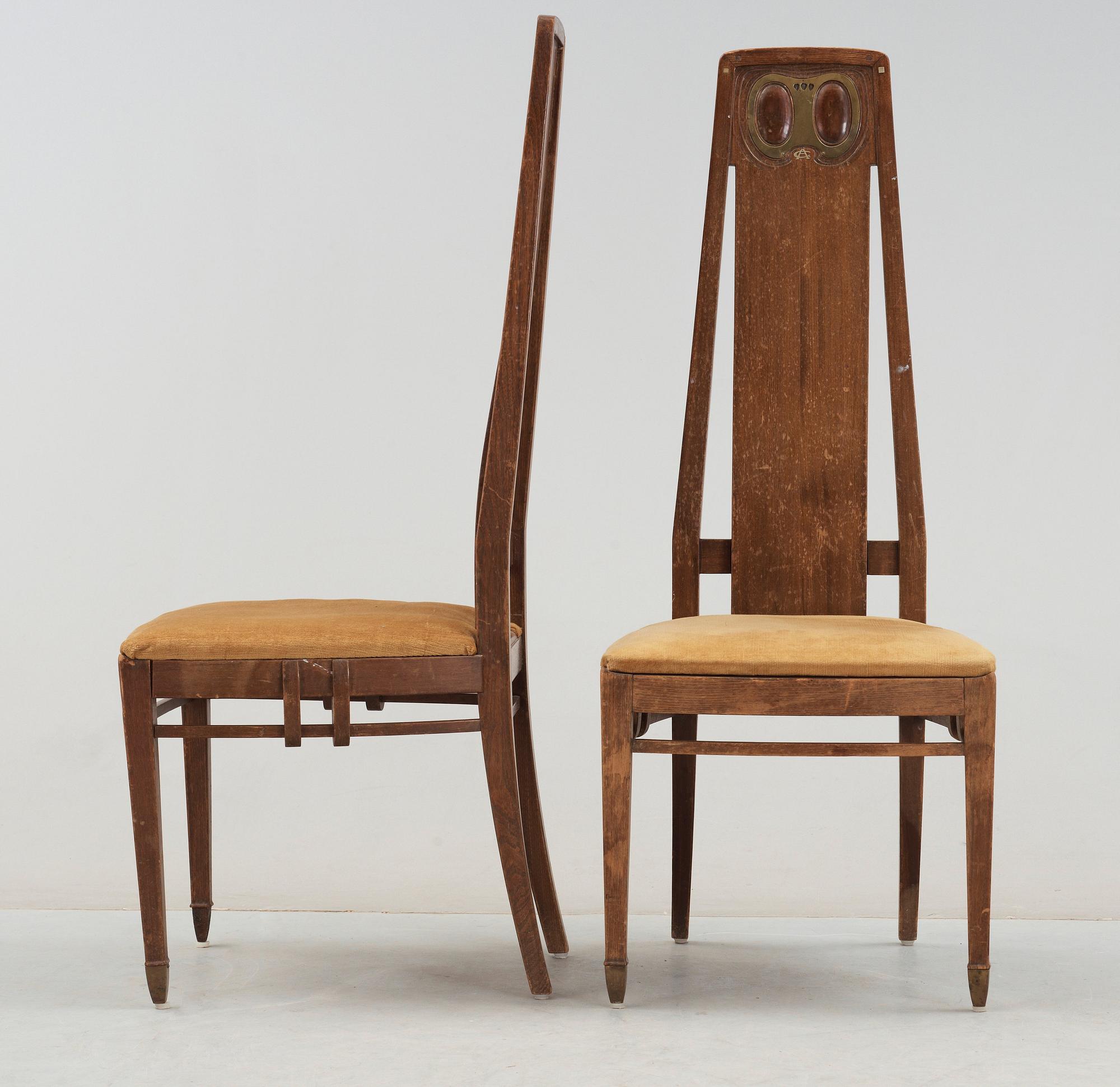 ALFRED GRENANDER, stolar, ett par, Tyskland ca 1909, jugend.