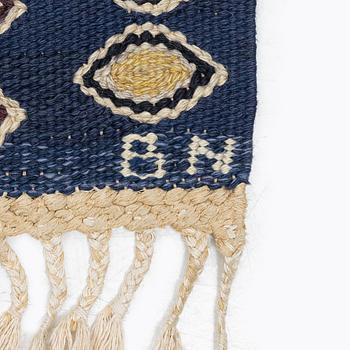 Barbro Nilsson, a carpet, 'Snäckorna' tapestry weave, approx. 273 x 193 cm, signed AB MMF BN.