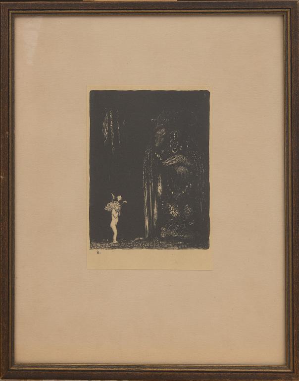 JOHN BAUER, litografi No 8 ur sviten "Troll".