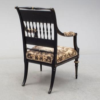 A late gustavian armchair, Stockholm, ca 1800.