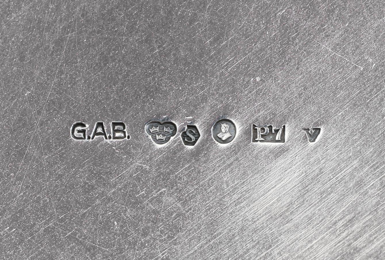 SERVIS, 3 delar, silver, empiremodell, Guldsmedsaktiebolaget, GAB, Stockholm 1917. Total vikt 800 gram.