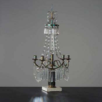 A late Gustavian early 19th century four-light candelabra.