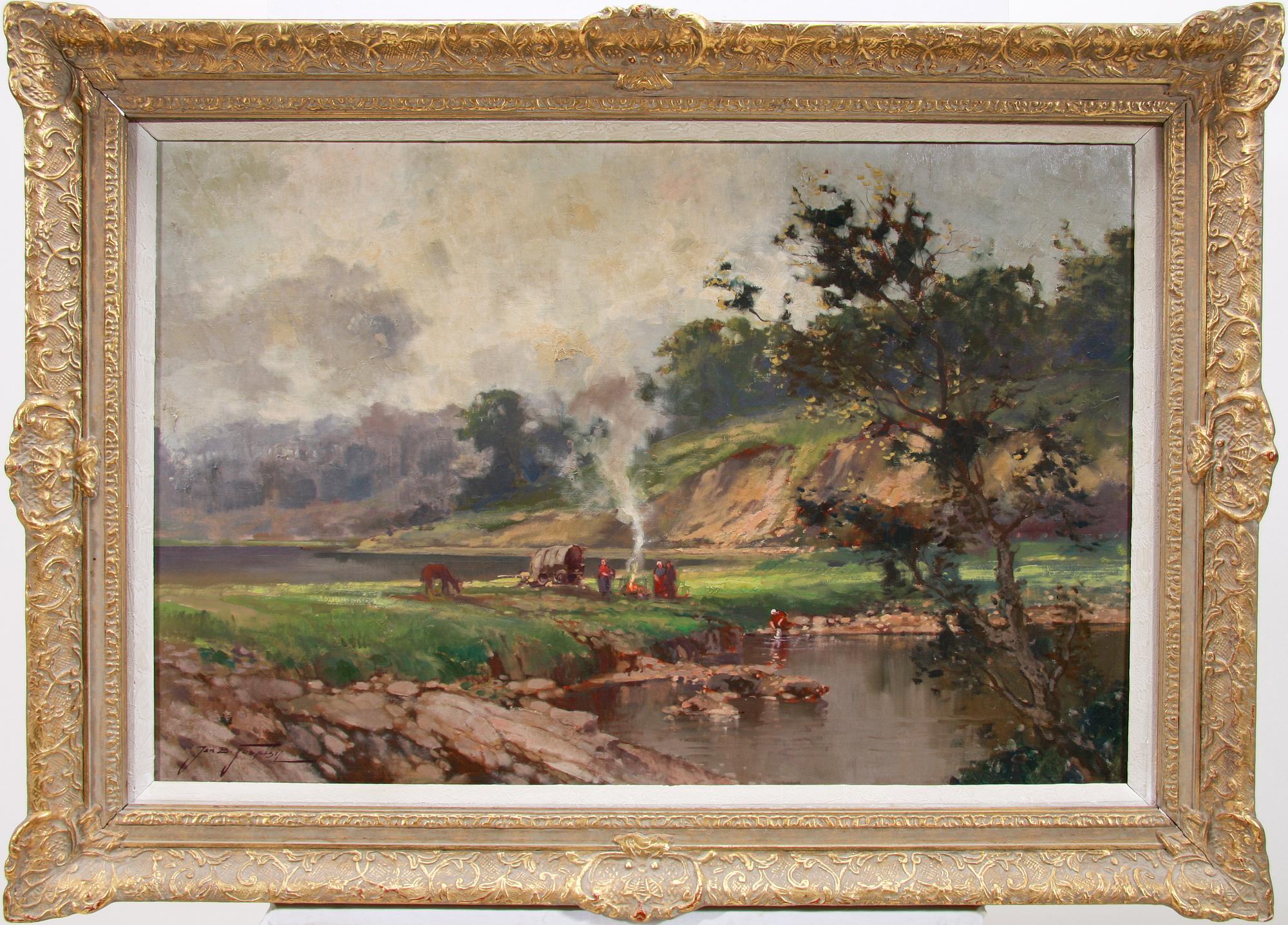 JAN BOHUMIL POSPISPIL, olja på duk, sign.