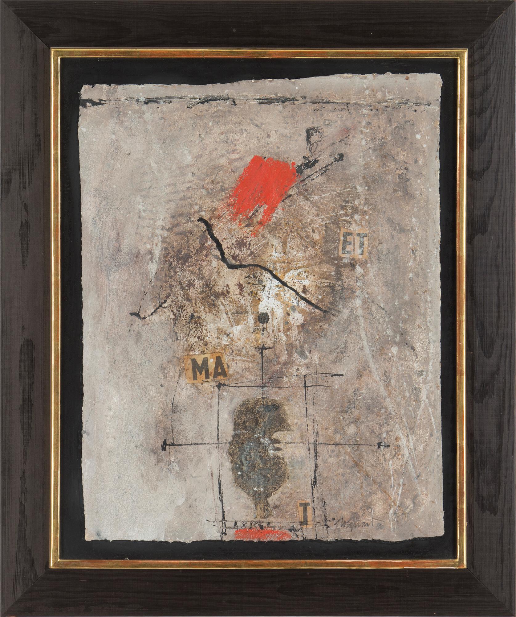 JAMES COIGNARD, blandteknik med collage på papper, signerad.