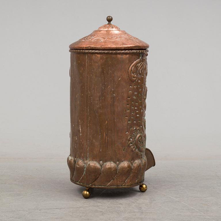 A second half of the 19th century copper coal box.