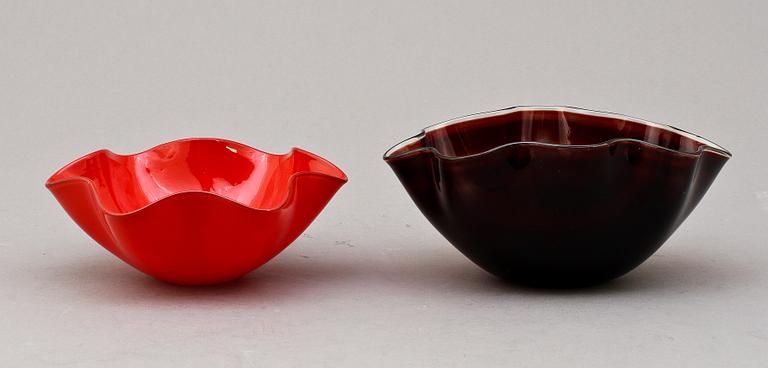 SKÅLAR, 2 st, glas, Sven Palmqvist, Orrefors.