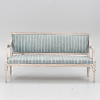 A late Gustavian sofa, circa 1800.