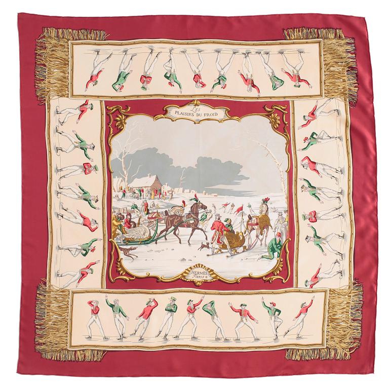 HERMÈS, scarf "Les plaisirs du froid".