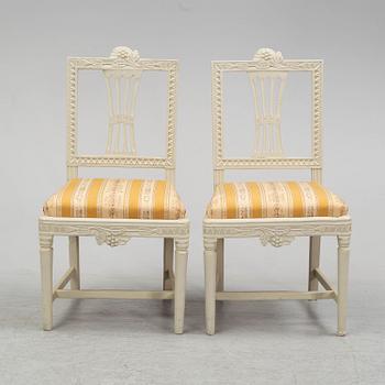 6 gustavian chairs, ca 1800.