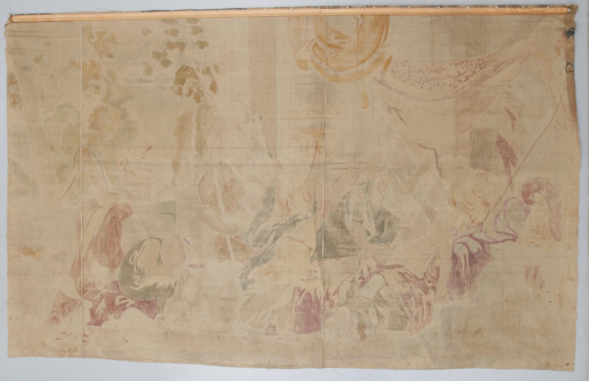 VÄVNAD, målat mönster, 1800-/1900-tal. Ca 278 x 449 cm.