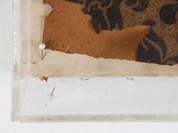 Ingegerd Möller, mixed media and collage in plexi. Signed.