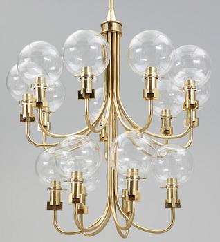 A Hans-Agne Jacobsson brass ceiling lamp, Markaryd, Sweden 1960-70's.