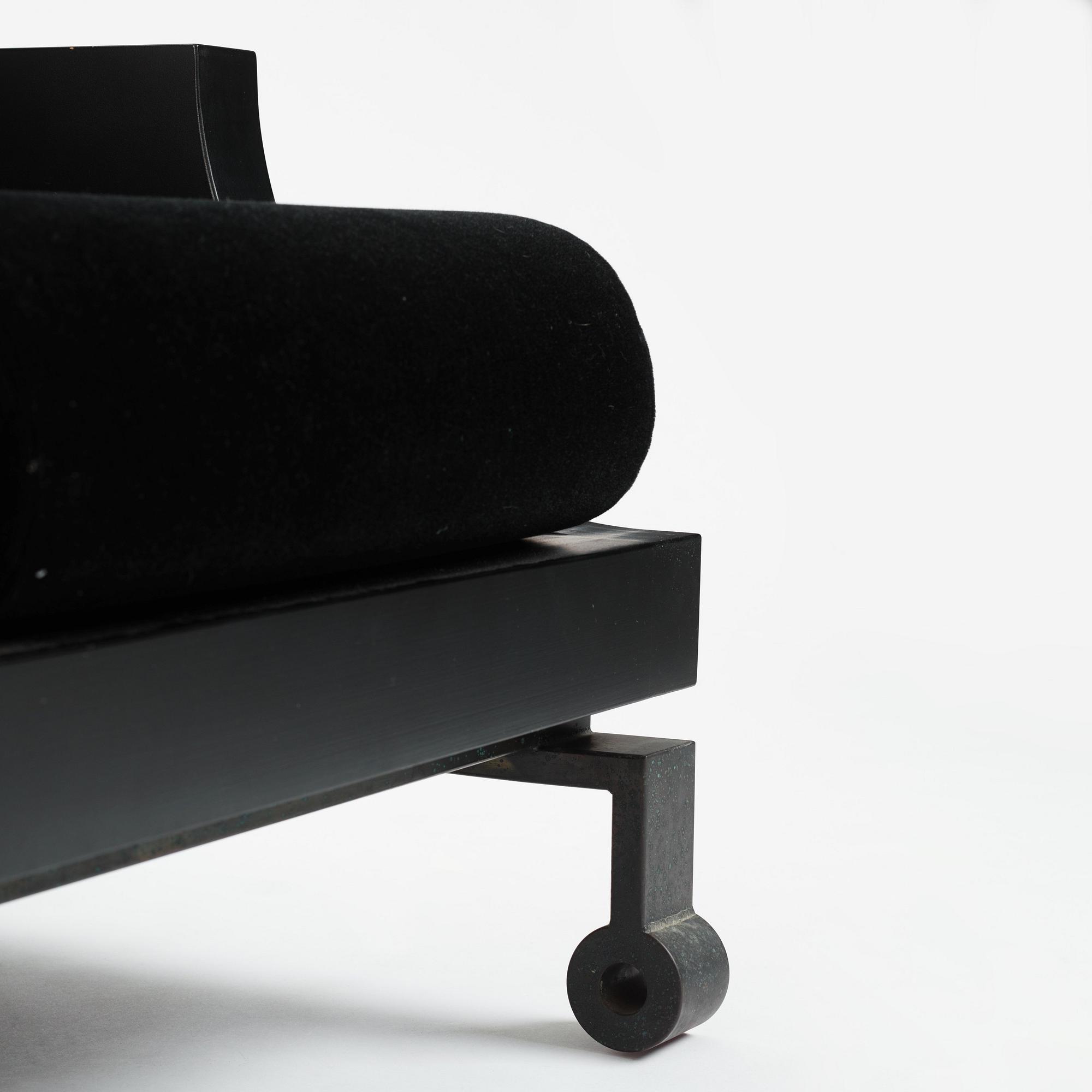 Alexander H Damsbo & Henrik Ingemann Nielsen, a "HC-Andersen Chair" armchair/table, ed. 3/49, Källemo, post 2005.