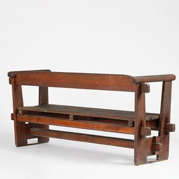 Axel Einar Hjorth, a stained pine "Skoga" sofa, Nordiska Kompaniet, Sweden, 1930s.