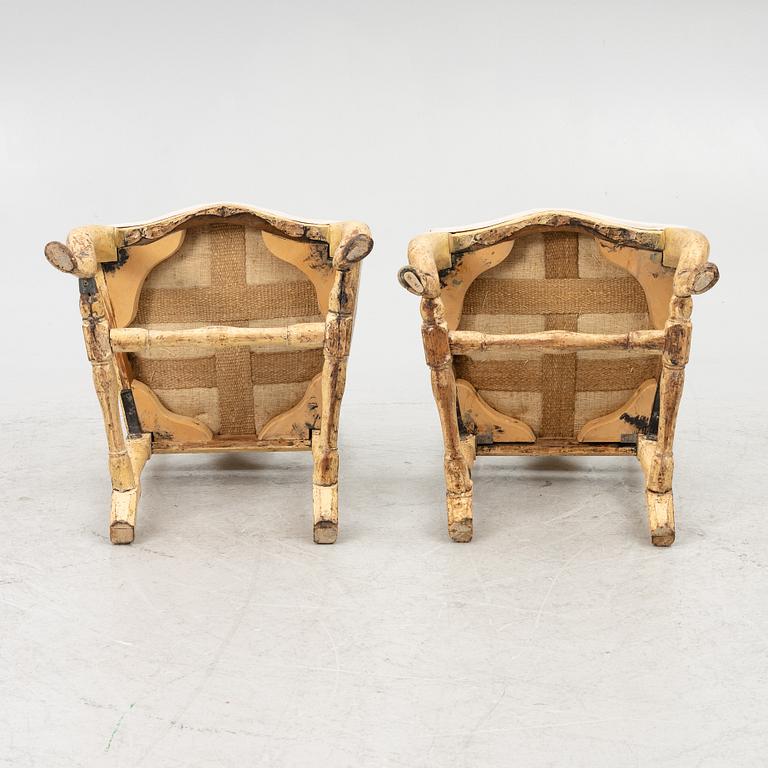 A pair of Swedish rococo chairs, Stockholm, later part 18th century.
