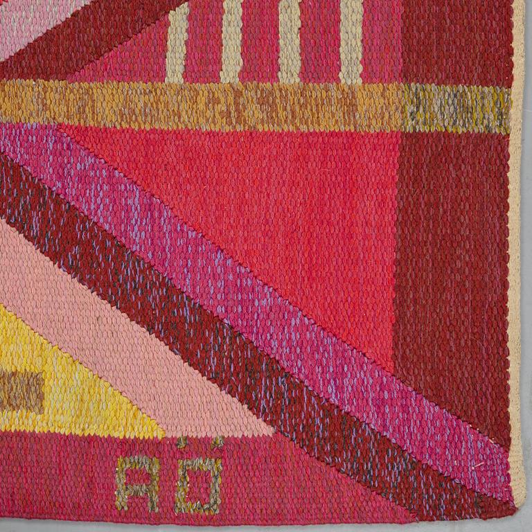 Agda Österberg, a carpet, flat weave, ca 196-201,5 x 115,5-116,5 cm, signed AÖ.