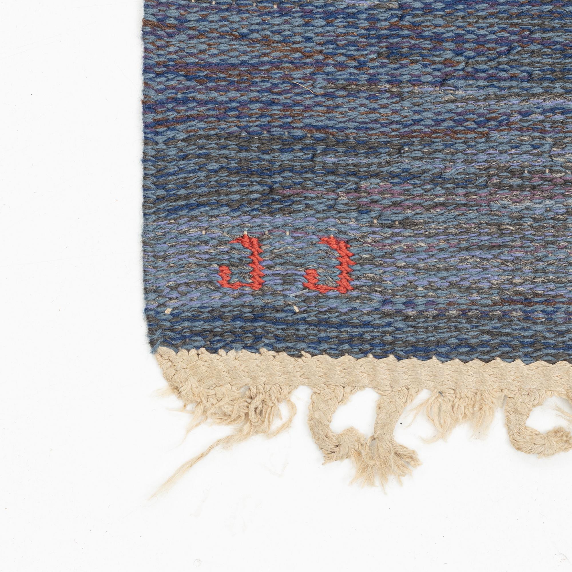 Judith Johansson, matta,  "Lyktor", rölakan, ca 204 x 140 cm, signed JJ.