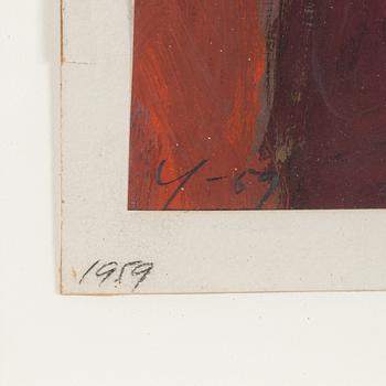 Adja Yunkers, gouache, signed and dated 1959.