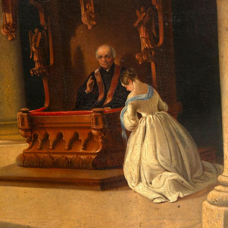 Unknown artist, 19th century, an indistinctly signed and dated oil on board.