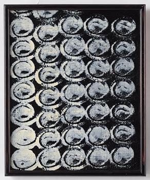 Carl Fredrik Reuterswärd, mixed media on canvas, signed and dated 1963 verso.