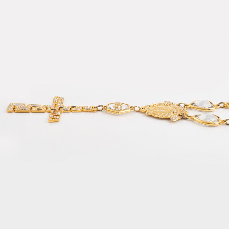 A Versace demi-parure comprising a necklace and a pair of earrings.