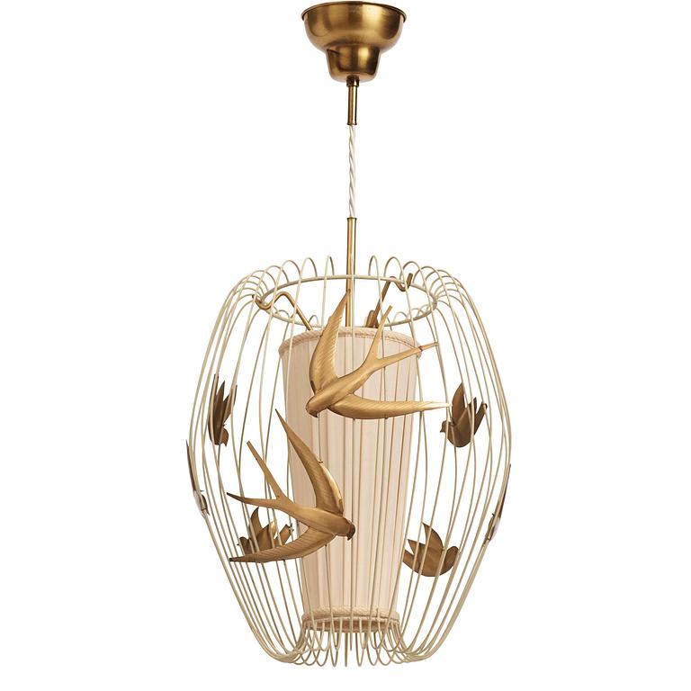 Hans Bergström, taklampa, modell "3", ateljé Lyktan, Åhus, 1940-50-tal.